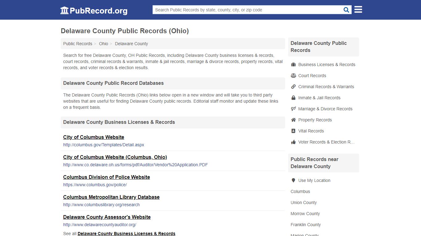 Free Delaware County Public Records (Ohio Public Records) - PubRecord.org